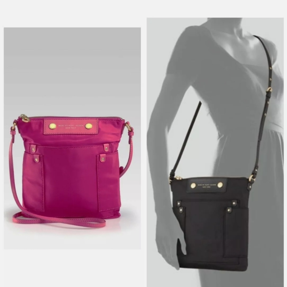 Marc by Marc Jacob's Pink Red Nylon and Leather Crossbody